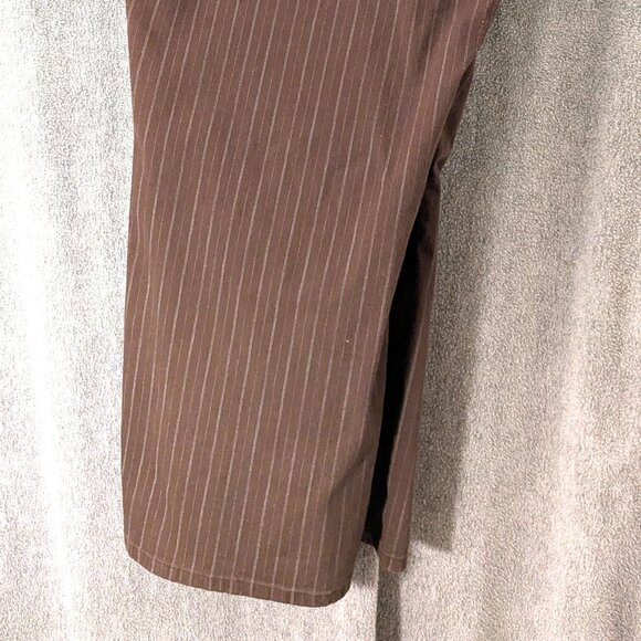 New! Women's Plus Size 28W Brown Pinstripe Pants 42" - 48" Elastic Waist - Picture 4 of 4